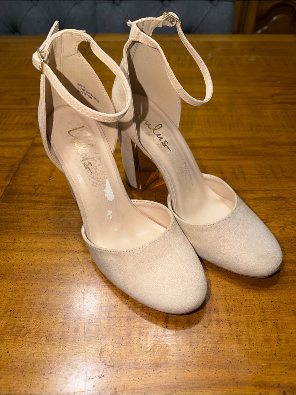 Lulu's Nude  Ankle-Strap 4 in Heels size 8